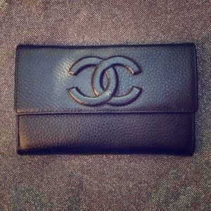 Black Chanel Caviar wallet